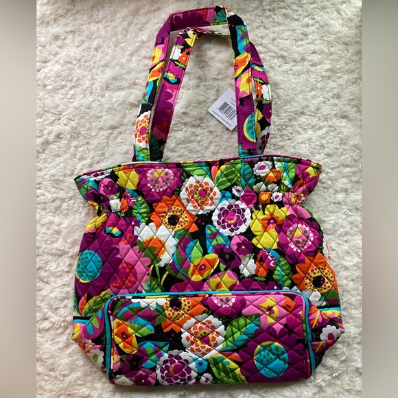 Vera Bradley Laura VaVa Bloom, Tote, Shoulder Bag, Pink, Bonus Water Bottle, NWT - Picture 2 of 12